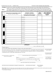 Form SBE-545 Petition of Qualified Voters for Presidential Primary - Virginia, Page 2