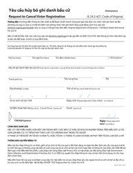 Form ELECT-427A &quot;Request to Cancel Voter Registration&quot; - Virginia (Vietnamese)