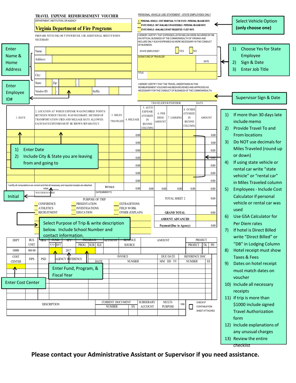 Vdfp Travel Voucher Checklist - Virginia, Page 4