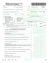 Document preview: Form 760 Resident Individual Income Tax Return - Virginia