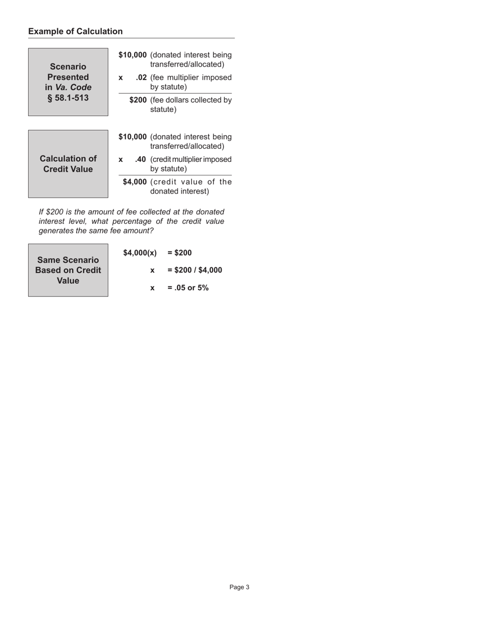 Instructions for Form LPC-2 Notification of Transfer of Land Preservation Credit - Virginia, Page 3