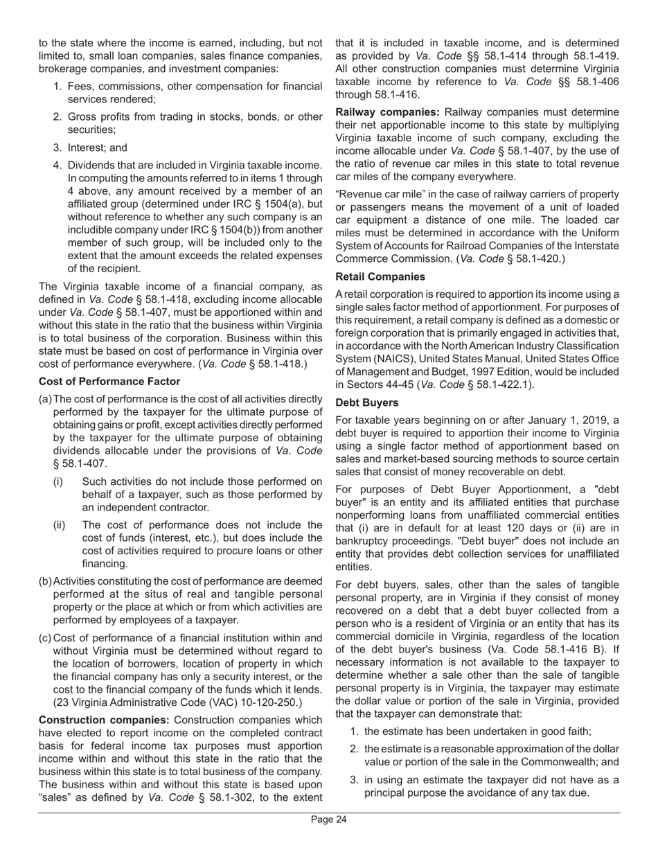 Instructions for Form 502 Pass-Through Entity Return of Income and Return of Nonresident Withholding Tax - Virginia, Page 28