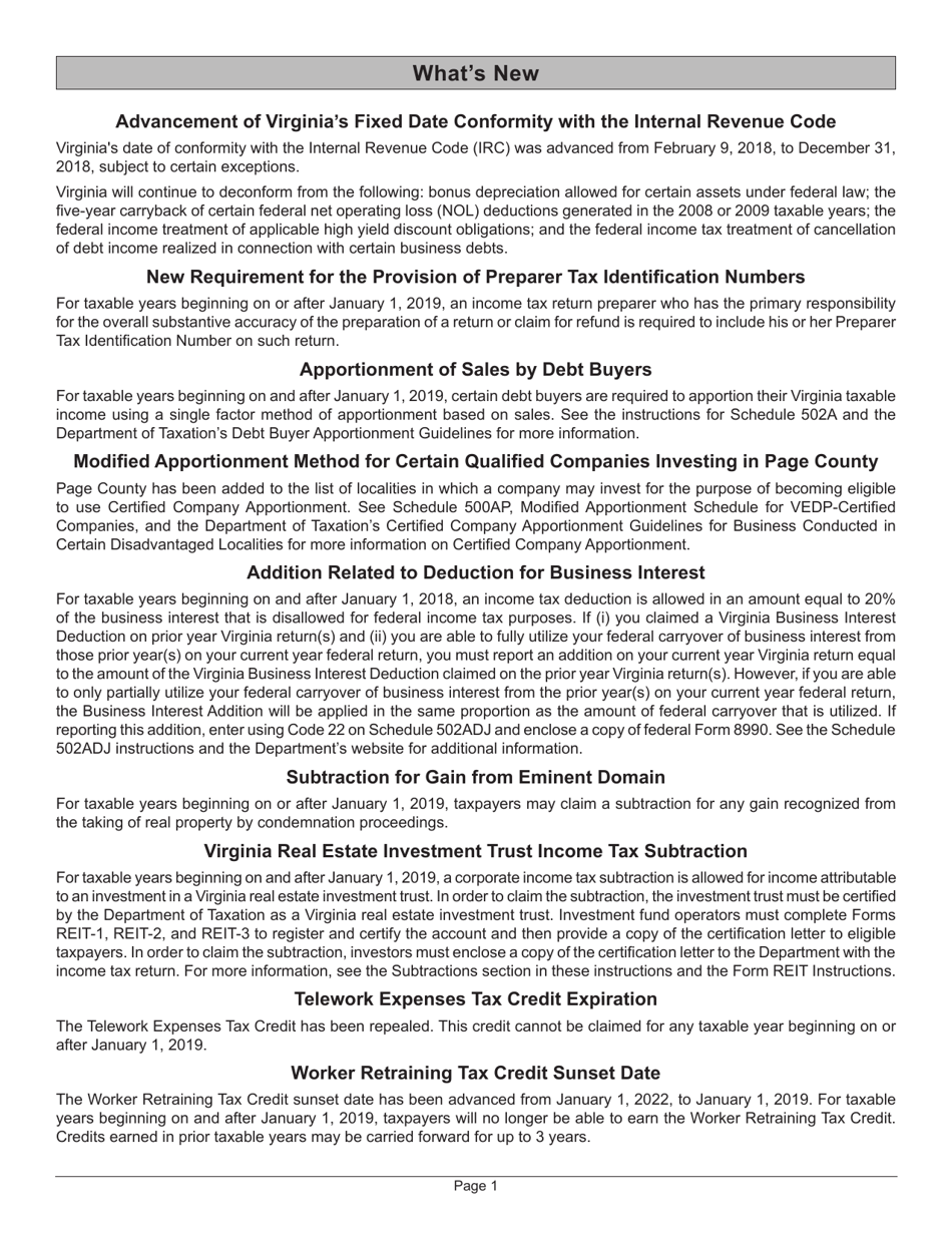 Instructions for Form 502 Pass-Through Entity Return of Income and Return of Nonresident Withholding Tax - Virginia, Page 5