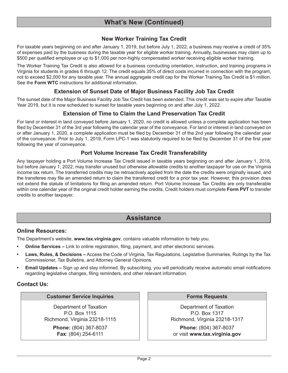 Instructions for Form 502 Pass-Through Entity Return of Income and Return of Nonresident Withholding Tax - Virginia, Page 6
