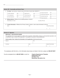 Form R-1 Business Registration Form - Virginia, Page 7