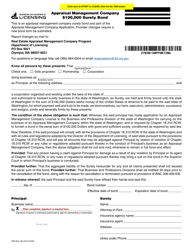 Document preview: Form APR-622-190 Appraisal Management Company $100,000 Surety Bond - Washington