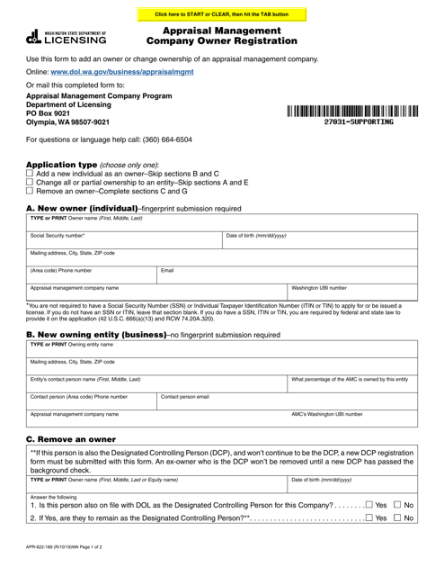 Form APR-622-189  Printable Pdf