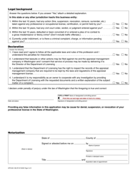 Form APR-622-188 Appraisal Management Company Application - Washington, Page 2