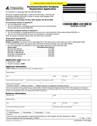 Form AUCT-682-001 Auctioneer/Auction Company Registration Application - Washington