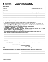 Form AUCT-682-001 Auctioneer/Auction Company Registration Application - Washington, Page 3