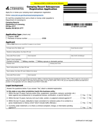 Form CC-612-017 Camping Resort Salesperson Registration Application - Washington