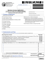 Form BLS-700-028 Business License Application - Washington