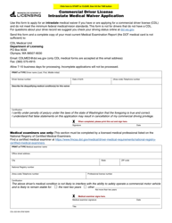 Document preview: Form CDL-522-004 Commercial Driver License Intrastate Medical Waiver Application - Washington
