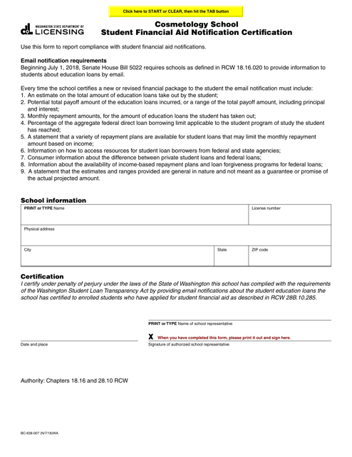 Form BC-638-007  Printable Pdf