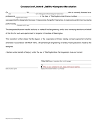 Form ENLS-651-021 Corporation or Limited Liability Company Certificate of Authorization Application - Washington, Page 4