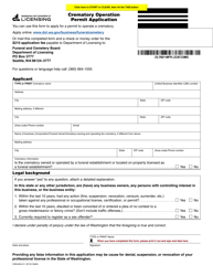 Document preview: Form CEM-650-011 Crematory Operation Permit Application - Washington