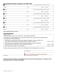Form FE-653-009 Funeral Establishment License or Branch Establishment Registration Application - Washington, Page 2