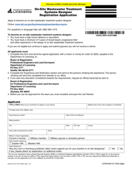 Form ENLS-651-027 On-Site Wastewater Treatment Systems Designer Registration Application - Washington
