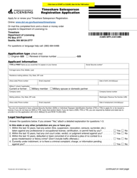 Form TS-624-001 Timeshare Salesperson Registration Application - Washington