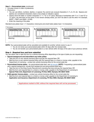 Form AI-420-499 Specialty License Plate Application - Washington, Page 2