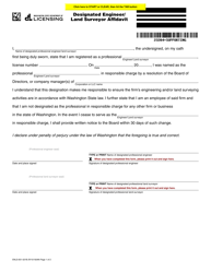 Document preview: Form ENLS-651-021B Designated Engineer/Land Surveyor Affidavit - Washington
