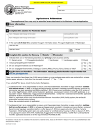 Document preview: Form BLS-700-307 Agriculture Addendum - Washington