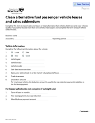 Document preview: Form REV41 01021 Clean Alternative Fuel Passenger Vehicle Leases and Sales Addendum - Washington
