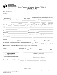 Document preview: Form REV32 0047E Non-resident Vessel Repair Affidavit - Washington