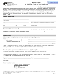 Form REV41 0077A Annual Report for B&amp;o Tax Credit on New Employees - Washington