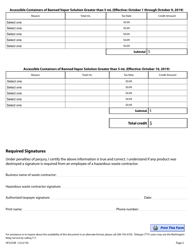Form VFS/COR Banned Vapor Products Tax Adjustment Worksheet - Washington, Page 2