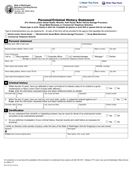 Form BLS-700-324 Personal/Criminal History Statement - Washington