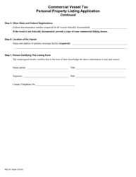 Form REV87 1002E Commercial Vessel Tax Personal Property Listing Application - Washington, Page 3