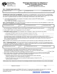 Form REV85 0050 Addendum 1 Qualified Terminable Interest Property or Qualified Domestic Trust - Washington