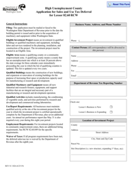 Document preview: Form REV81 1026 High Unemployment County Application for Sales and Use Tax Deferral for Lessor - Washington