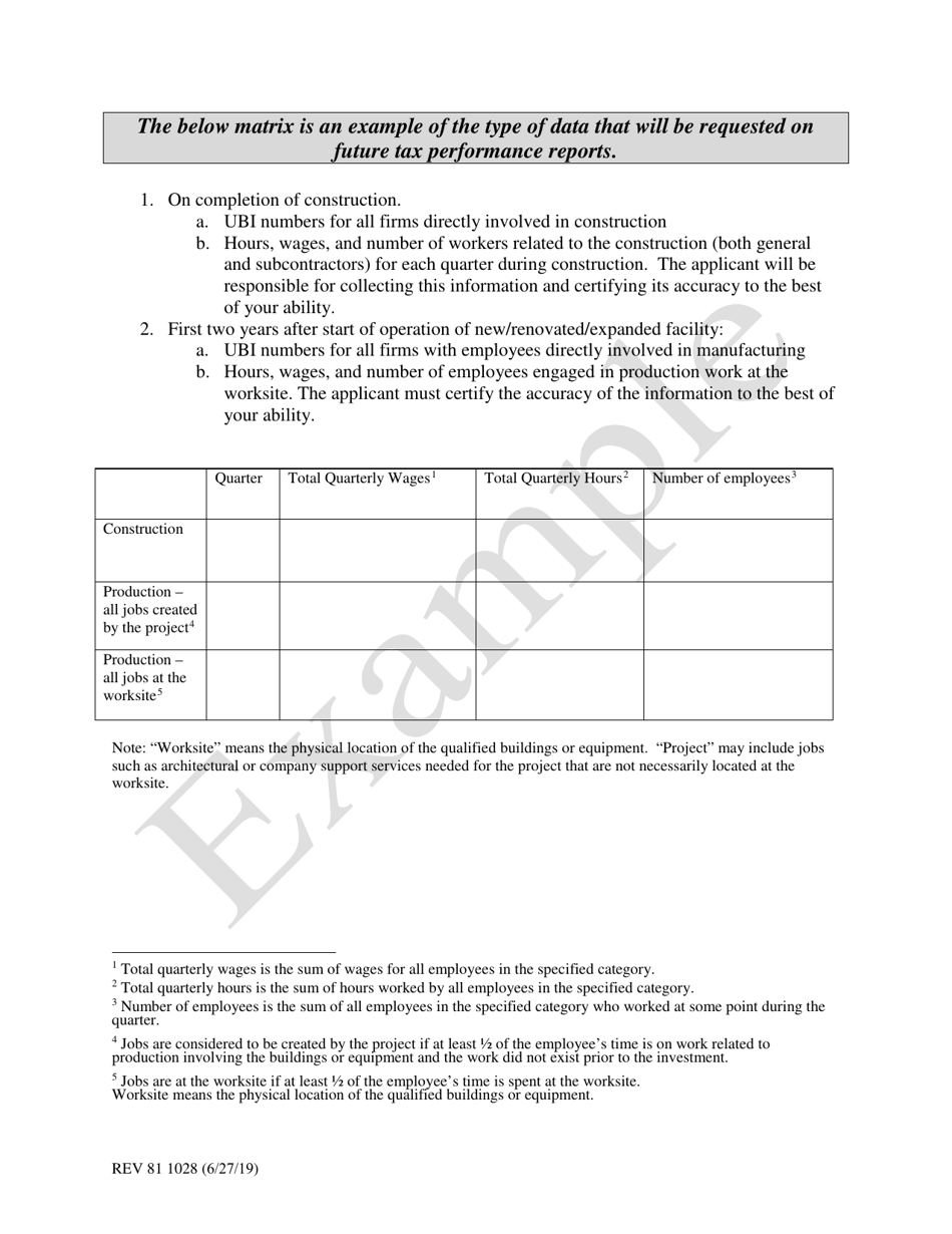 Form REV81 1028 Manufacturers Application for Sales and Use Tax Deferral for Lessor - Washington, Page 5