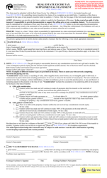 Form REV84 0002EA Real Estate Excise Tax Supplemental Statement - Washington