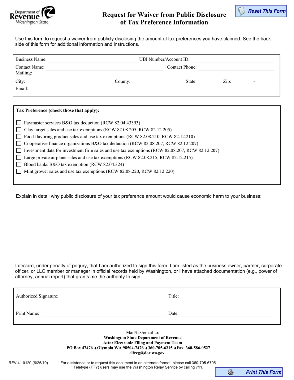 Form REV41 0120 - Fill Out, Sign Online and Download Fillable PDF ...