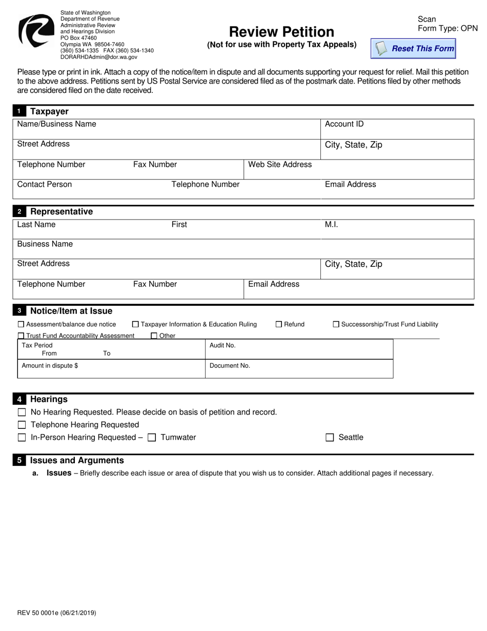 Form REV50 0001E - Fill Out, Sign Online and Download Fillable PDF ...