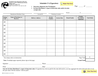 Document preview: Form REV82 2103 Schedule C Cigarettes - Washington