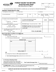 Small Harvester Forest Excise Tax Return - Washington, Page 3