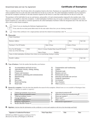 SSTGB Form F0003 Streamlined Sales and Use Tax Exemption Certificate - Washington