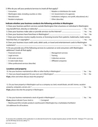 Form REV40 0033 Washington Business Activities Questionnaire - Washington, Page 2