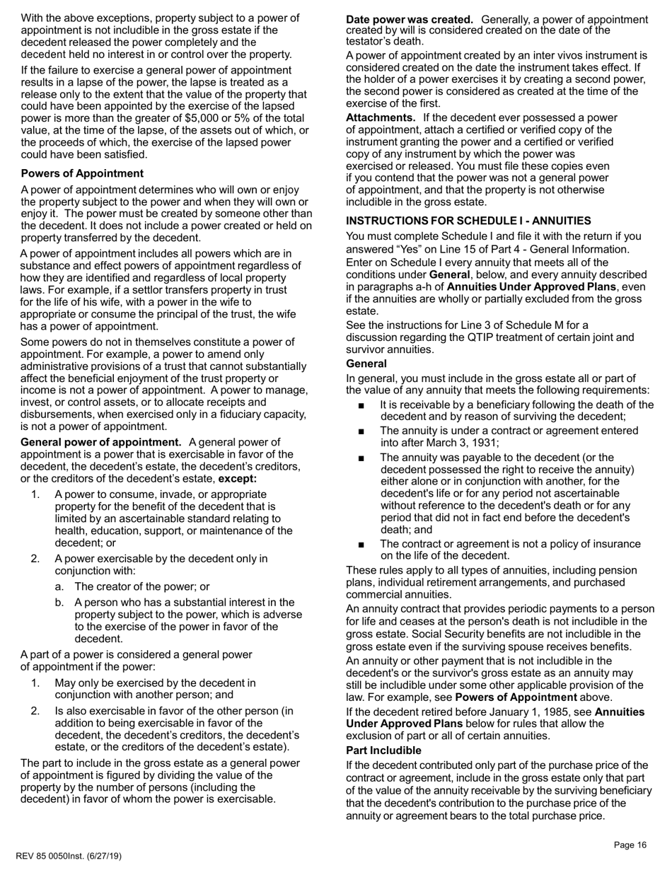 Instructions for Form REV85 0050 Estate and Transfer Tax Return - Washington, Page 16