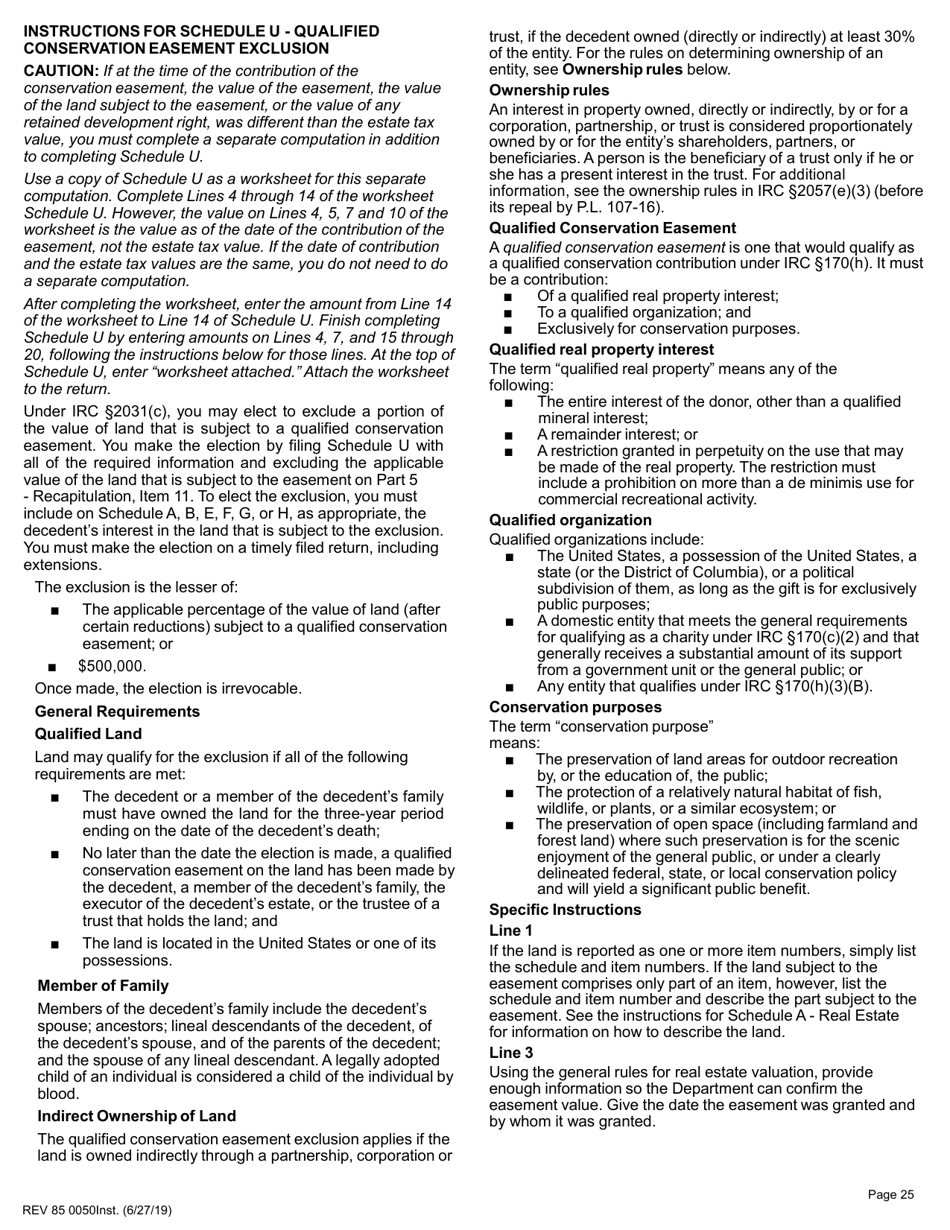 Instructions for Form REV85 0050 Estate and Transfer Tax Return - Washington, Page 25