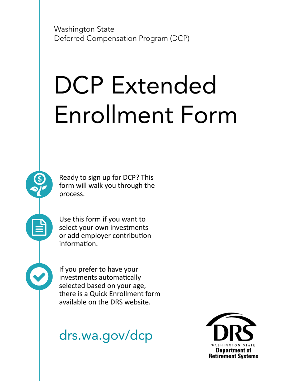 Form DRS D112 Dcp Extended Enrollment Form - Washington, Page 1