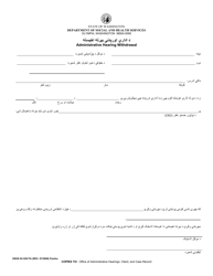 Document preview: DSHS Form 02-528 Administrative Hearing Withdrawal - Washington (Pashto)