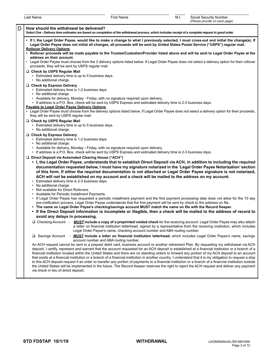 Plan 3 Legal Order Payee Withdrawal - Washington, Page 3
