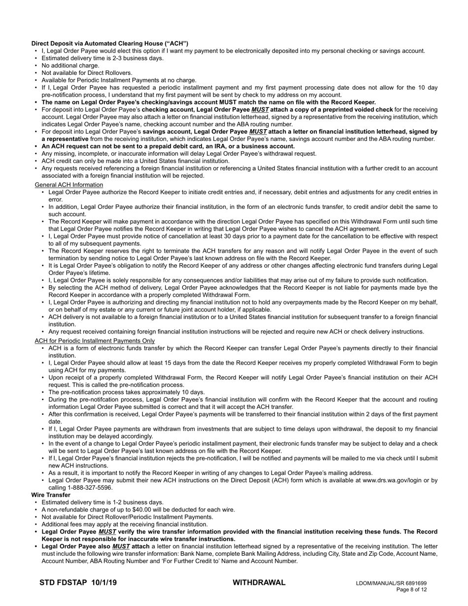 Plan 3 Legal Order Payee Withdrawal - Washington, Page 8