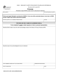 DSHS Form 03-387 Dshs Notice of Privacy Practices for Client Medical Information Acknowledgement - Washington (Serbo-Croatian), Page 4