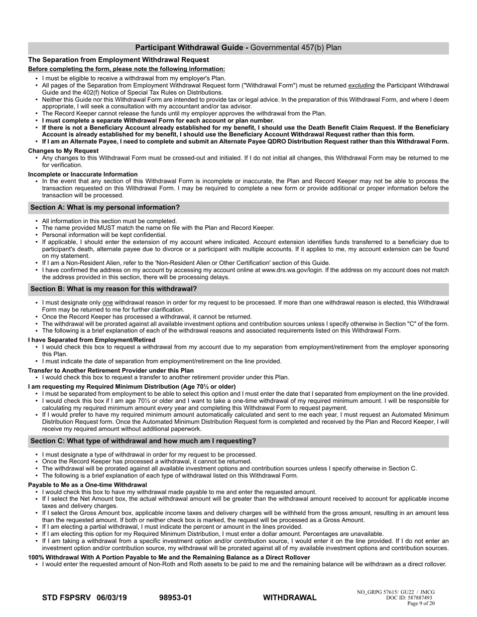 Separation From Employment Withdrawal Request - Washington, Page 9